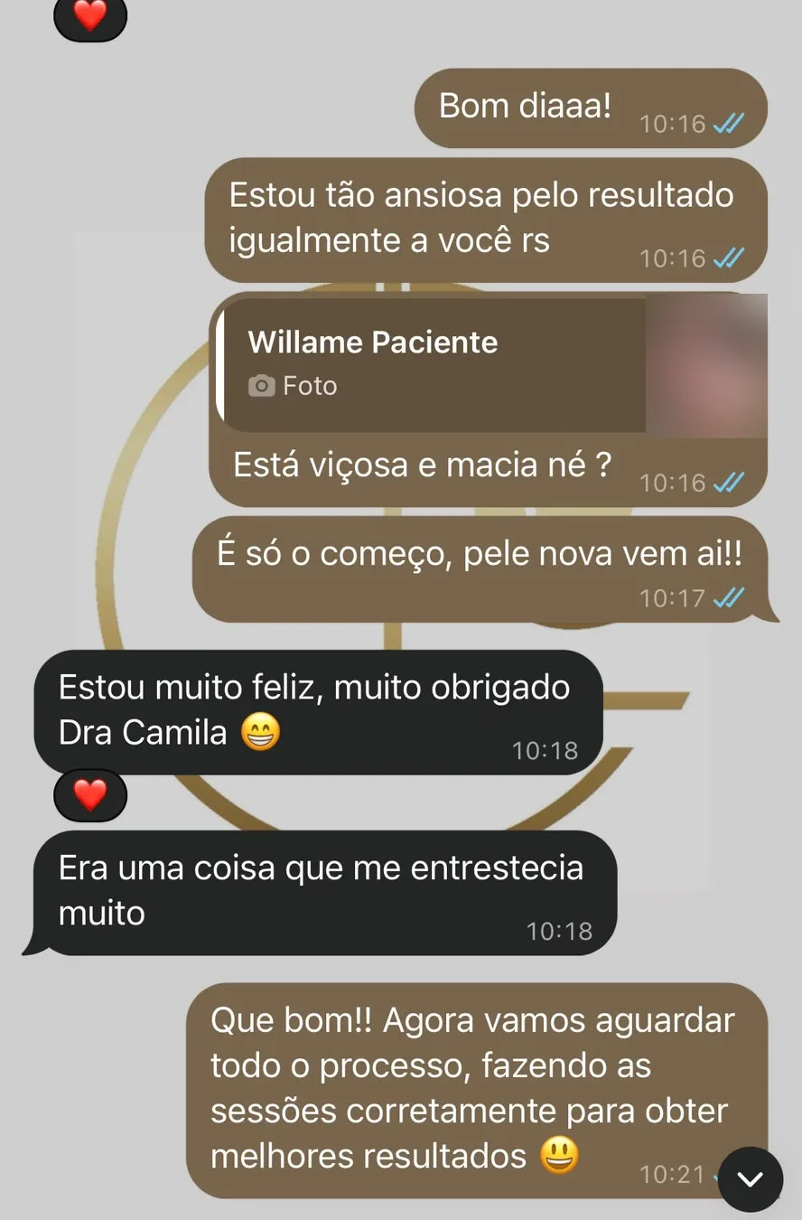 Depoimento de Willame sobre o atendimento da Dra. Camila Lauriene